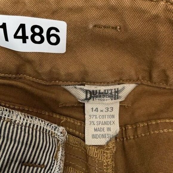 Duluth Trading Co Brown Ultimate Relaxed Fit Cargo Pants Men Size 14X33 Cotton/S - Picture 2 of 10